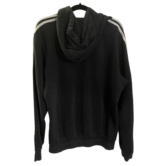 Adidas Black Hoodie with Classic Three Stipes Mens size Medium - Picture 3 of 10